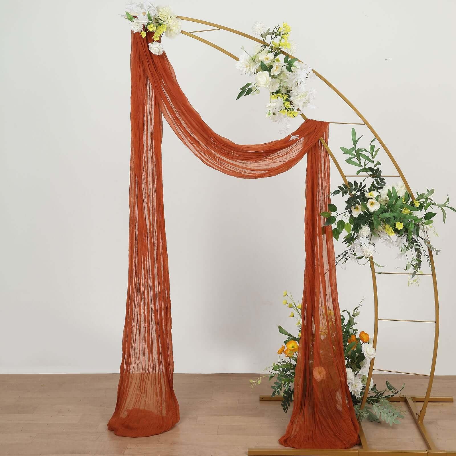 Efavormart 20ft Gauze Cheesecloth Terracotta Wedding Arch Drape,