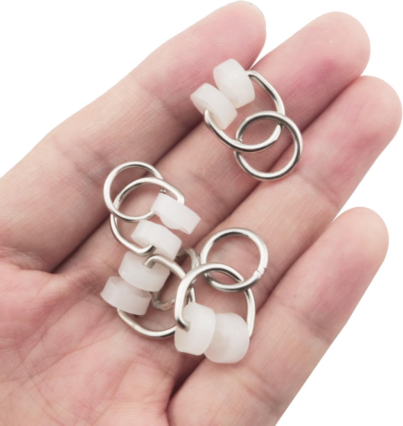 12PCS RV Curtain Carrier Round Ring Frame Plastic Nylon Wheel Metal Hook Smooth
