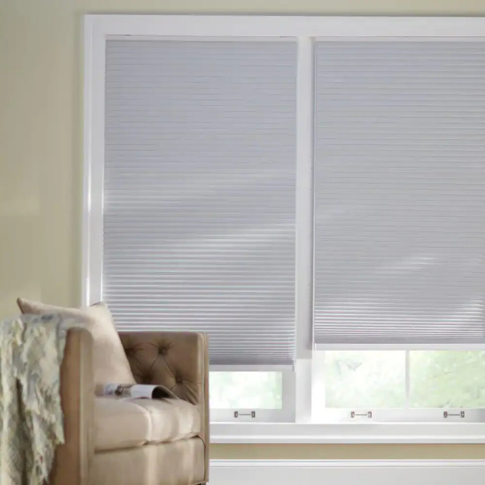 HOME DECORATORS Shadow White Cordless Blackout Cellular Shades 27 W x 64 L in.