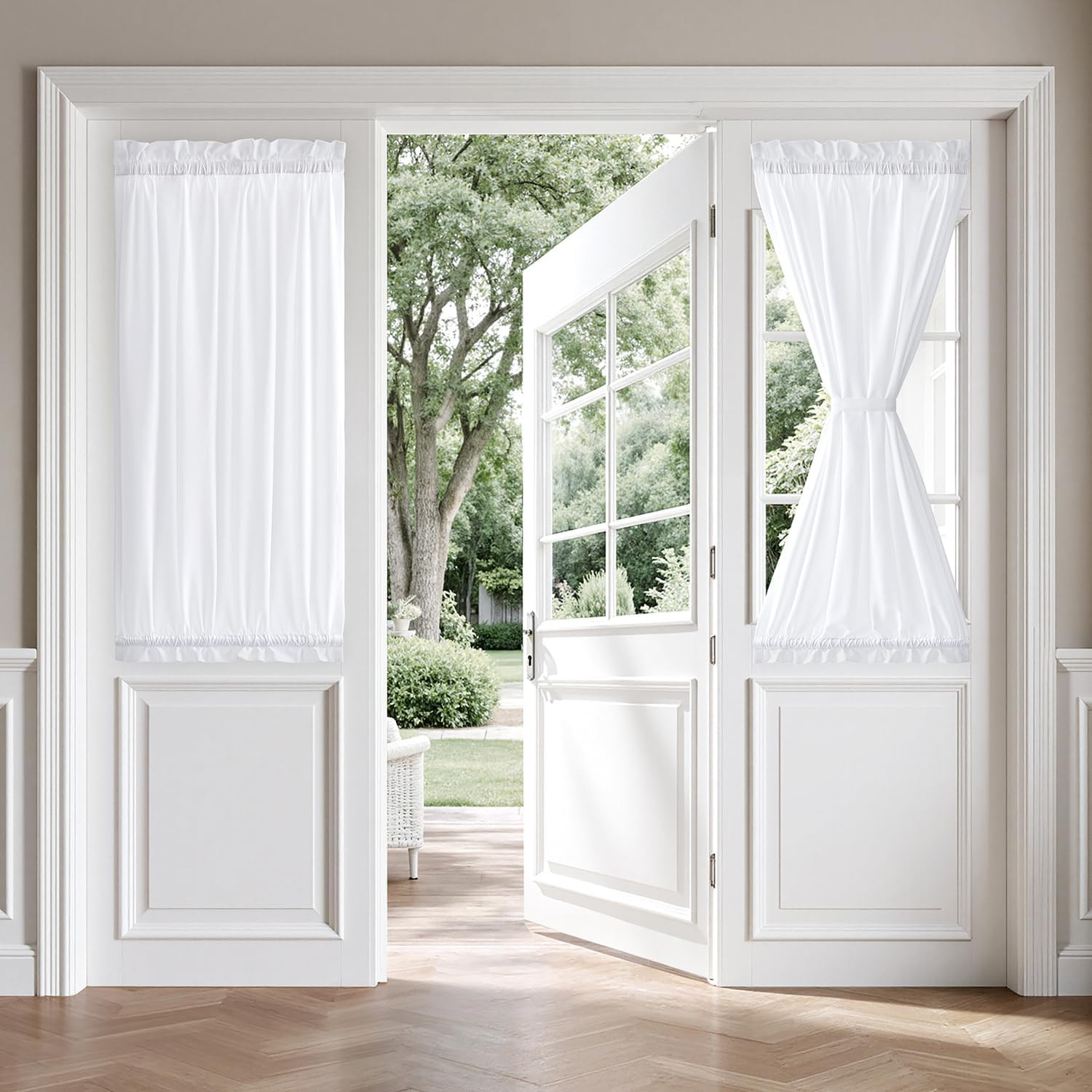 MIULEE Non-See-Through Sidelight Curtains for Front Door, Privacy Semi Sheer Cur