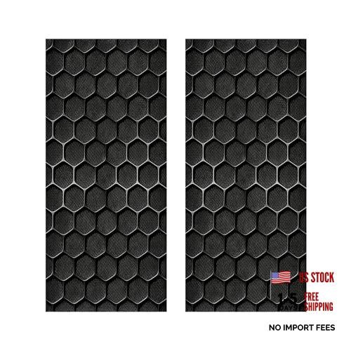 Car B Pillar Stickers – 3D Honeycomb Cool Hexagon Pattern – 2 PCS Black – Black