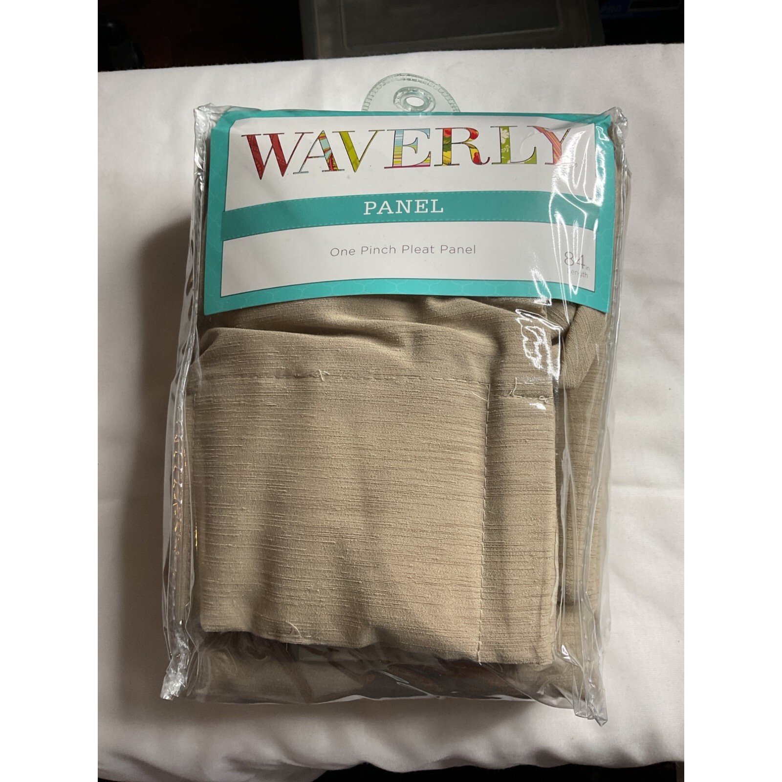 Waverly Serendipity Pinch Pleat Curtain Panel 50 X 63in Linen Color