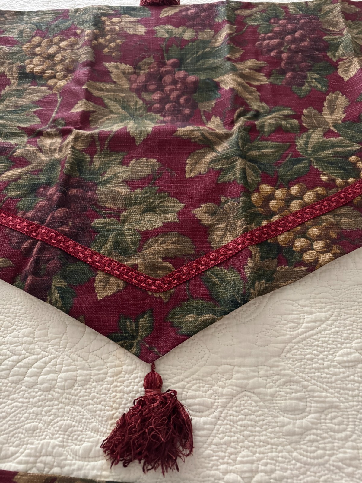 3X Waverly Tapestry Poly/Cotton Curtain Valance Red Floral Scalloped 51″ x 22.5″