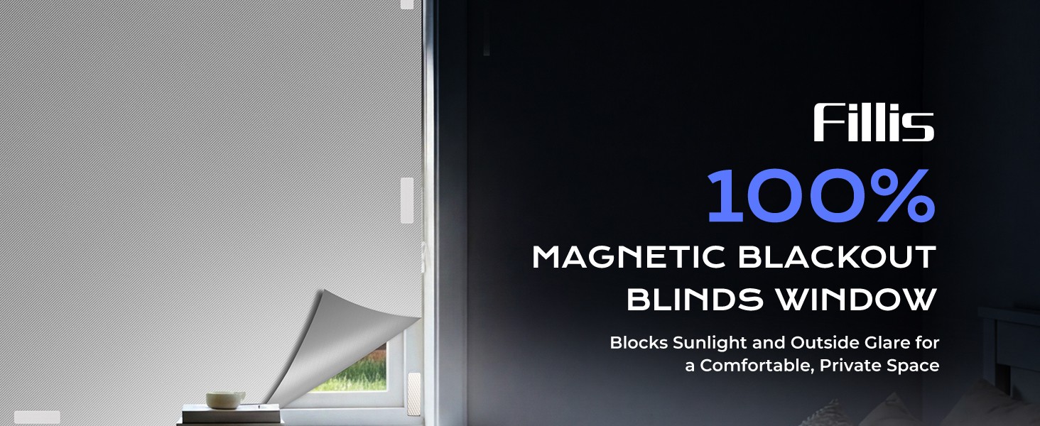 Magnetic Blackout Window Cover for Bedroom, Portable Temporary No Drill Blackout