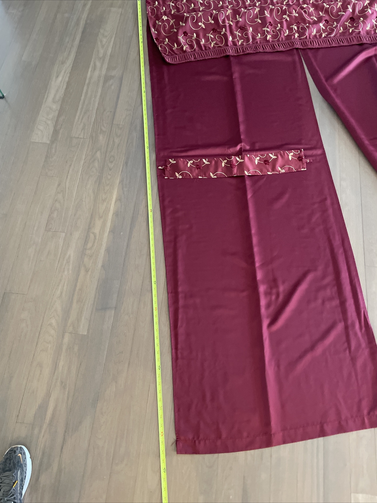 Burgandy Complete Window Curtains For 3 Windows W Ties And Valance