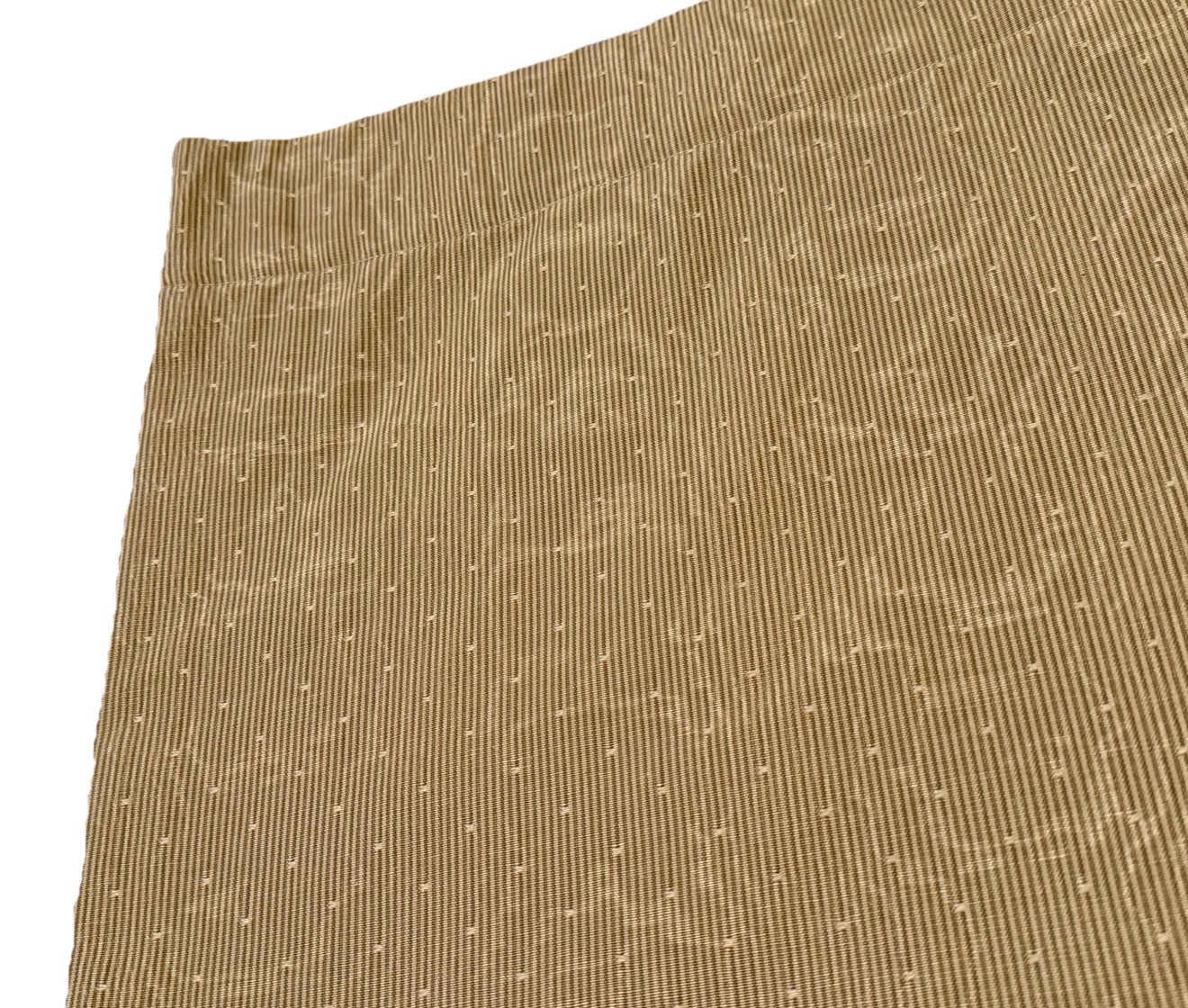 Custom High End Valance Short Curtain 1 Tan Brown Faille Striped Lined Border