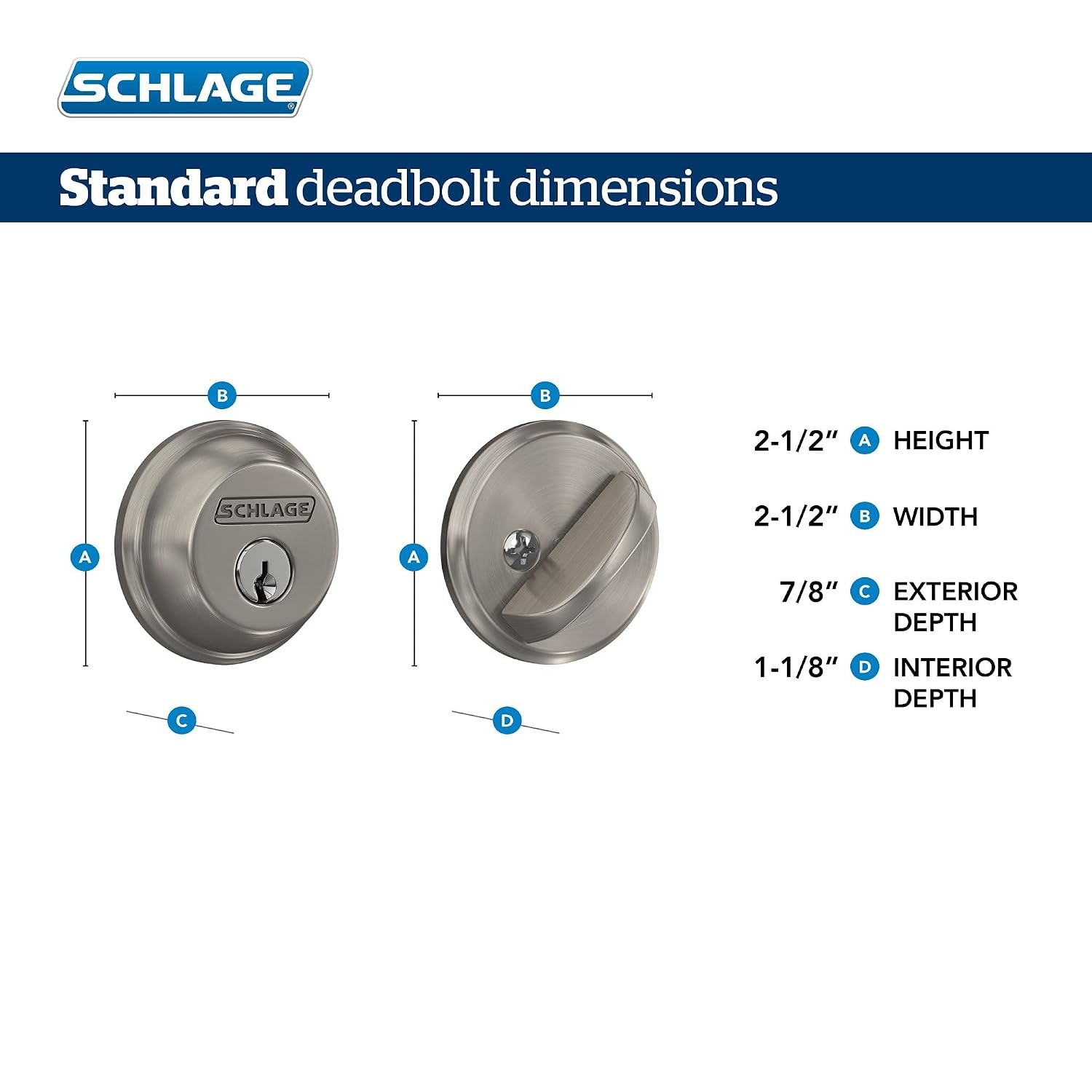 Schlage B60 N 716 Deadbolt, Keyed 1 Side, Highest Residential Security, Aged Bro