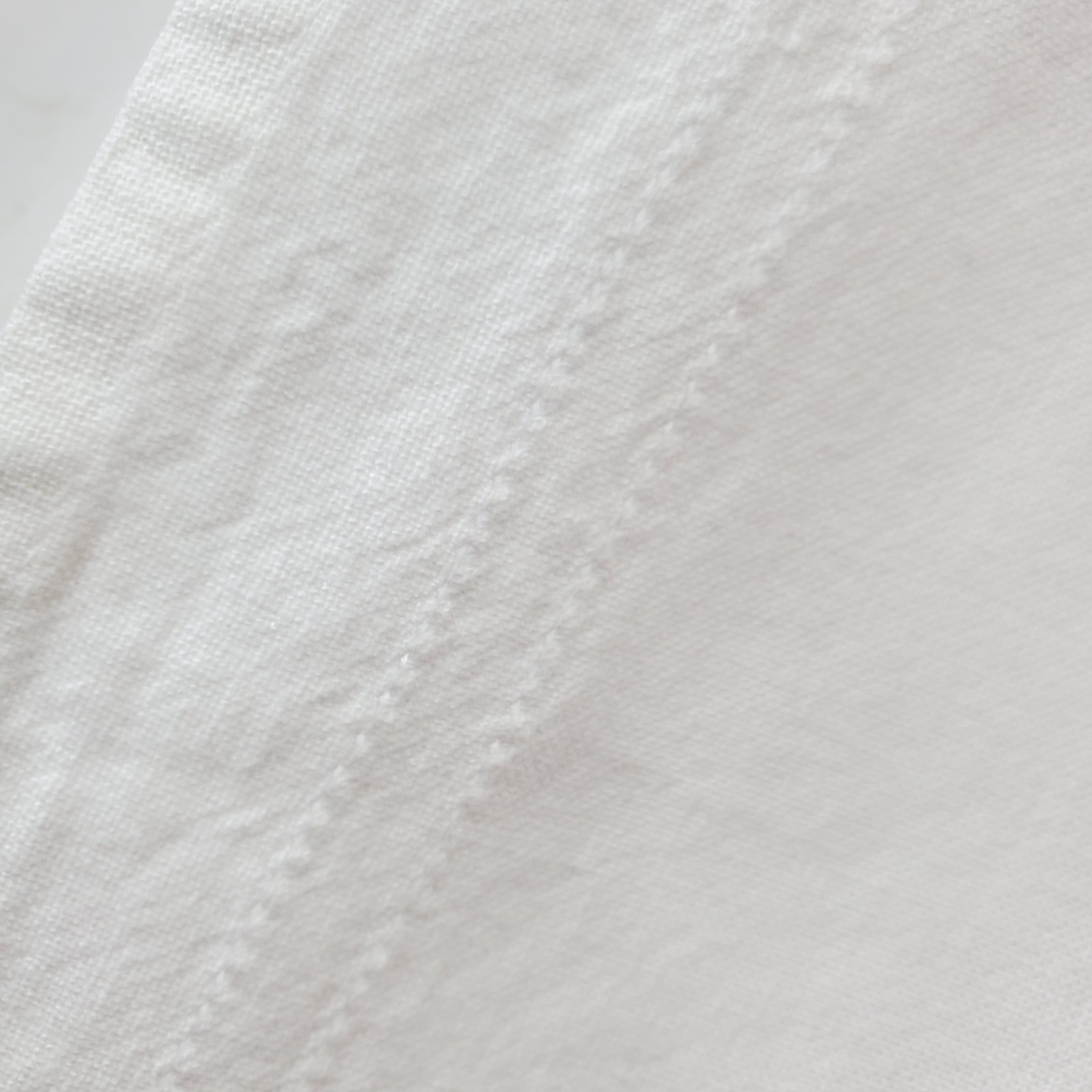 2 Vtg White Rod Pocket Curtain Panels Cotton or Linen 27×34″ Each 54″ Wide Total