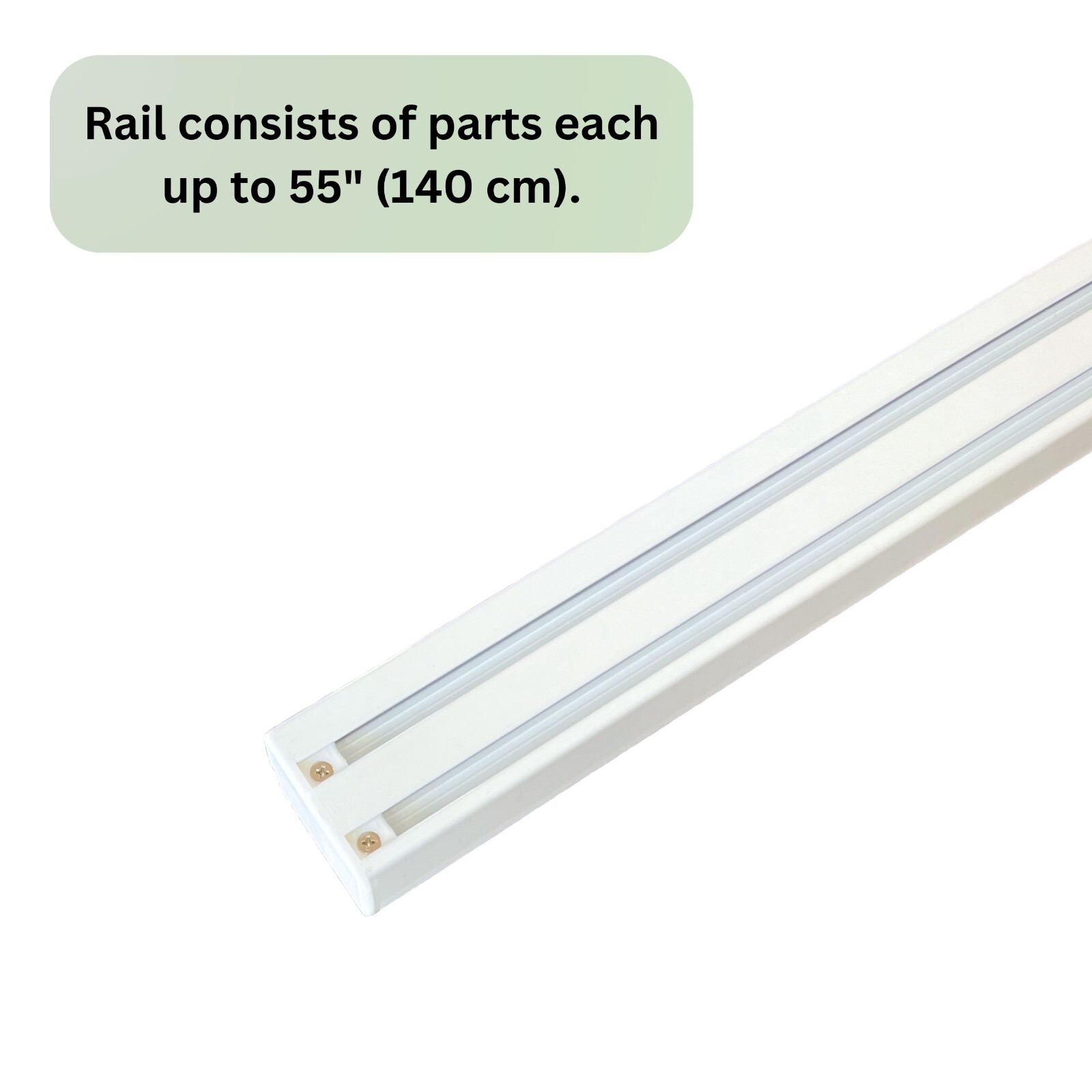 2-track Rail for Vertical Blinds or Curtains, inside, outside mount, Custom Size