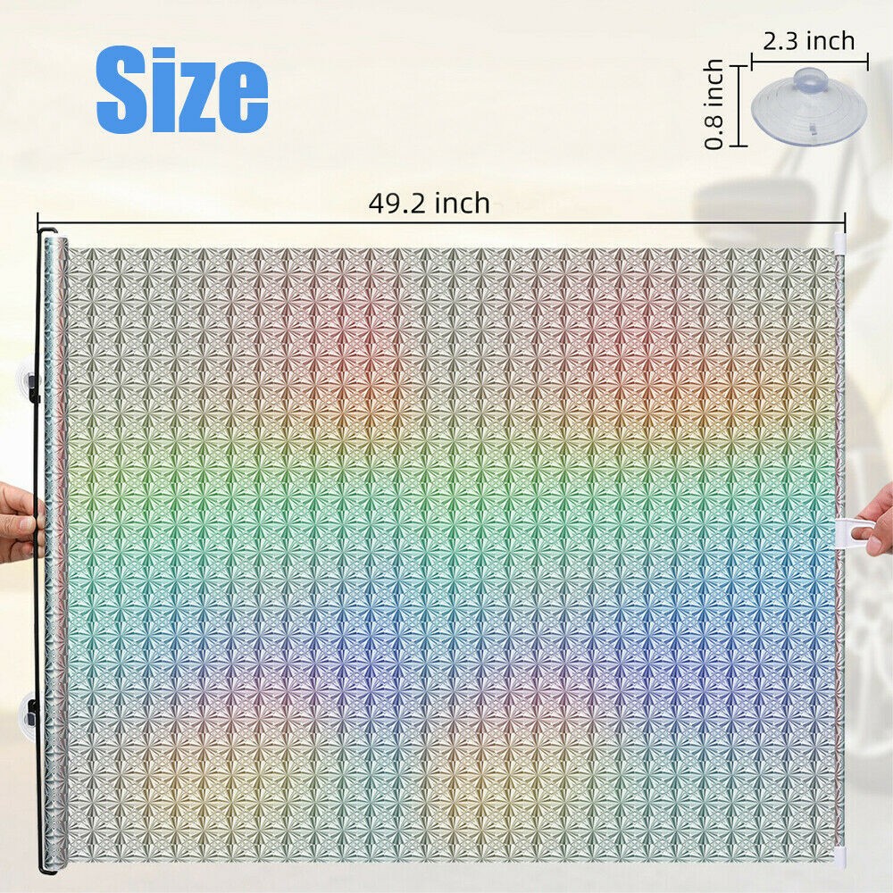 Window Shade with Suction Cup Sun Curtain for Kitchen Retractable Privacy Screen