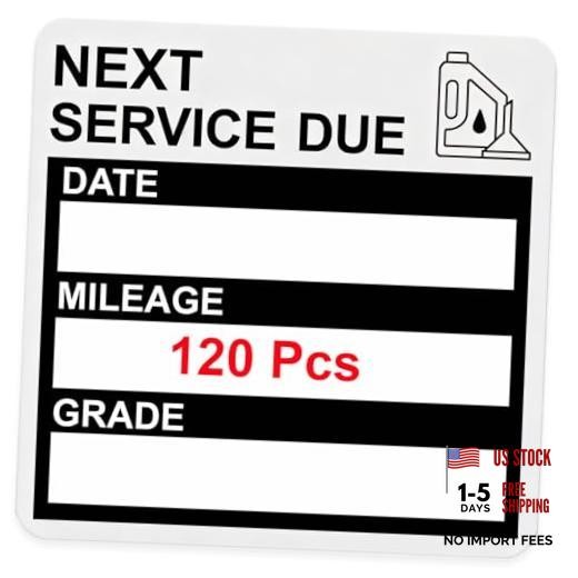 Static Cling Oil Change Stickers for Windshield, 120 Pcs 2×2 Inches No Glue No