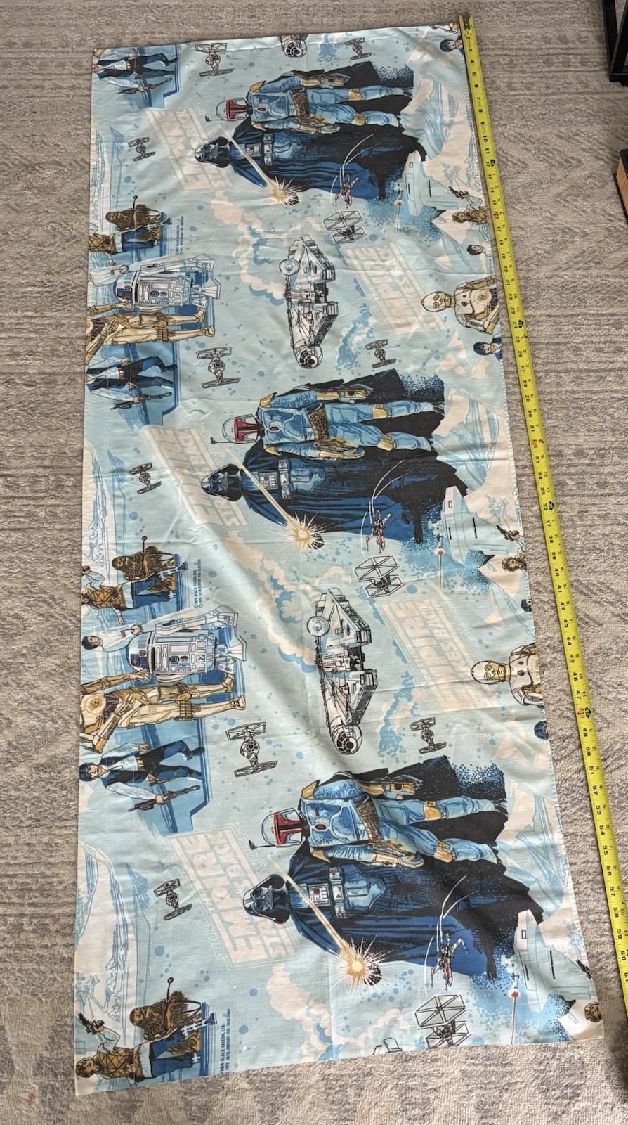 VINTAGE “The Empire Strikes Back” Window Curtain 64×25