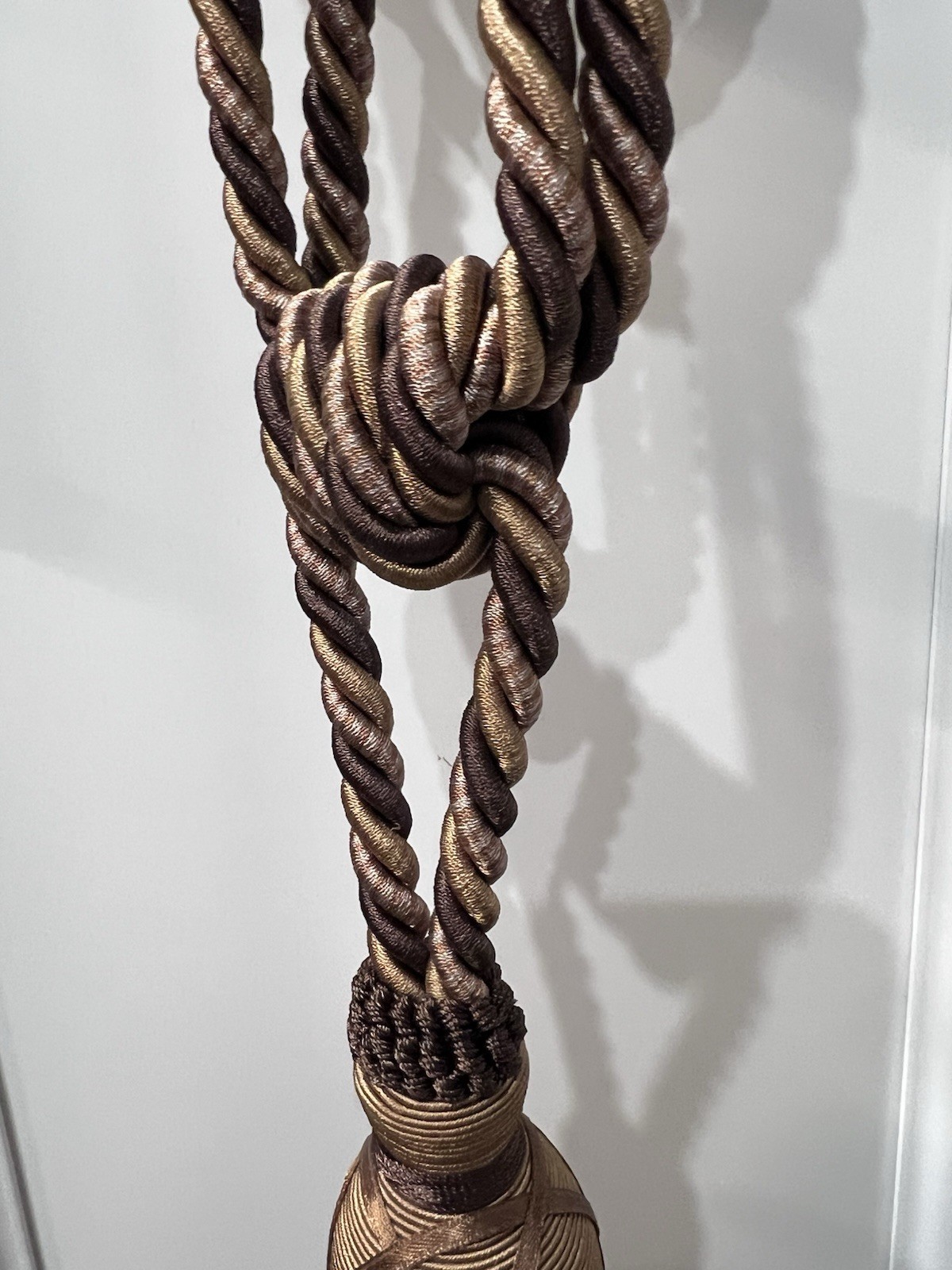 Brown Gold Rope Tasseled Curtain Tiebacks Set Of 2 Pre-Owned