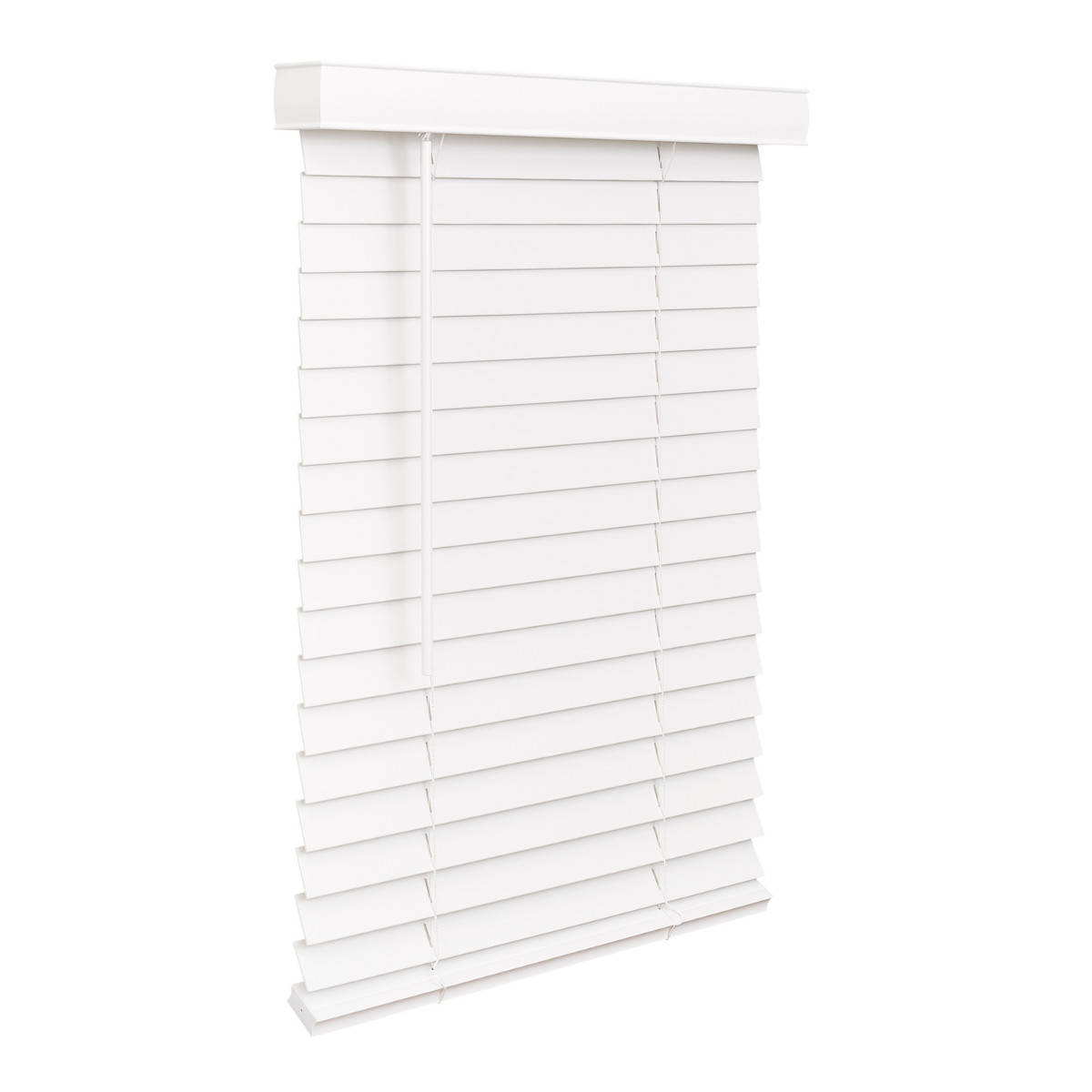LOTUS & WINDOWARE Cordless Faux Wood Blinds, Smooth, Snow White, 2 Inch Horiz…