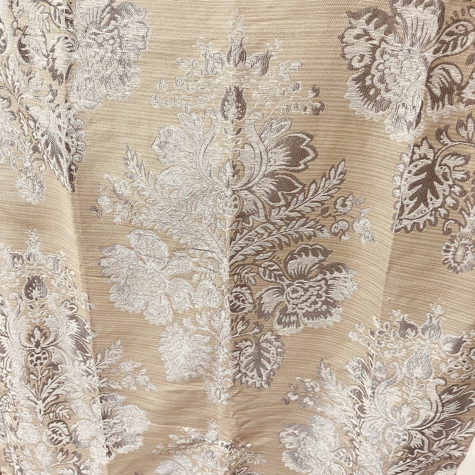 Croscill Jacquard Damask Curtains 42×88 Lined Rod Pocket Neutral Classic