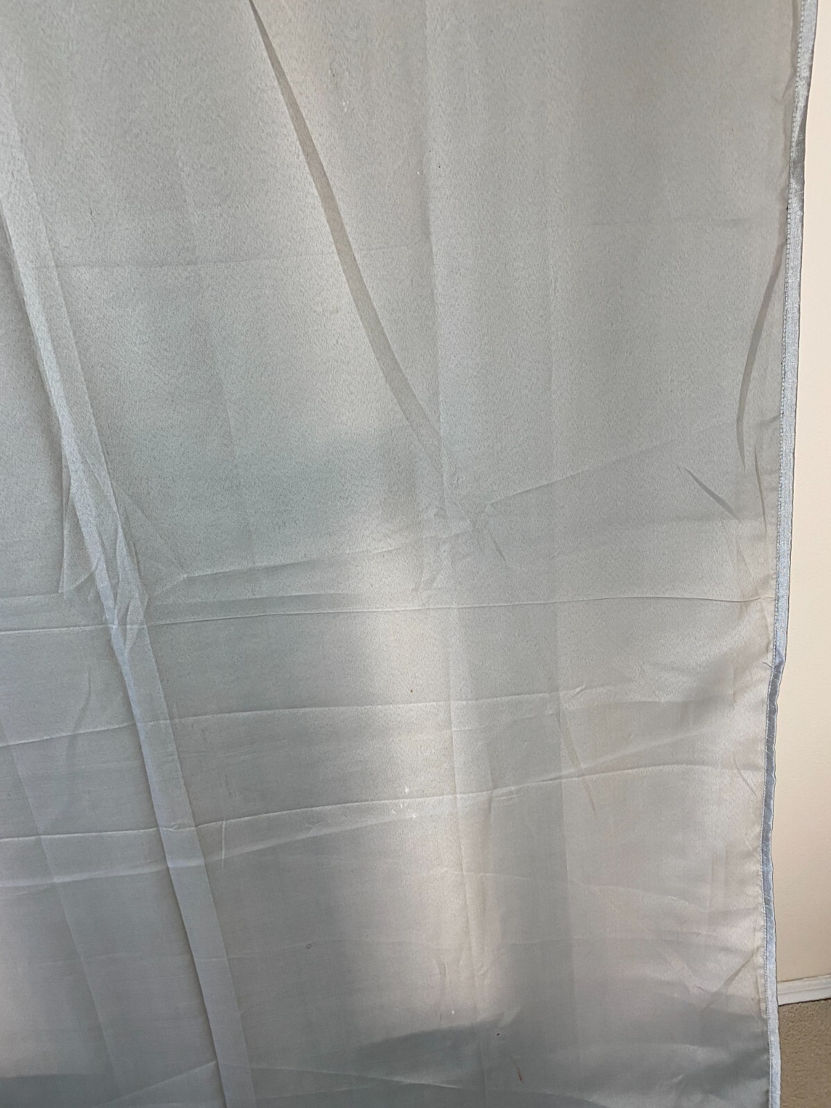 World Market Polyester Curtains Silver 2 Lined Curtains 48″ X 84″ Grommets flaws