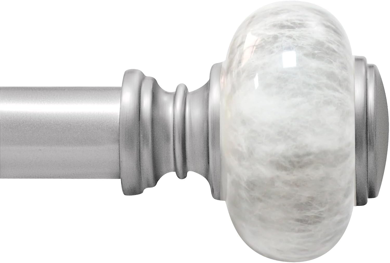Sliver Curtain Rod for Windows 66 to 120 Inches(5.5-10Ft): 1 Inch Diameter Heavy