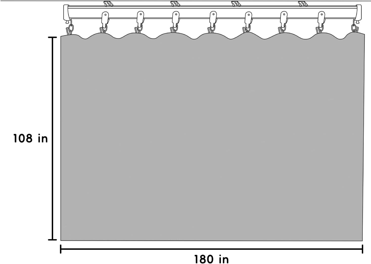 Room Divider Blackout Curtains Flexible Sliding Tracks Sets Ceiling Mounted Rod