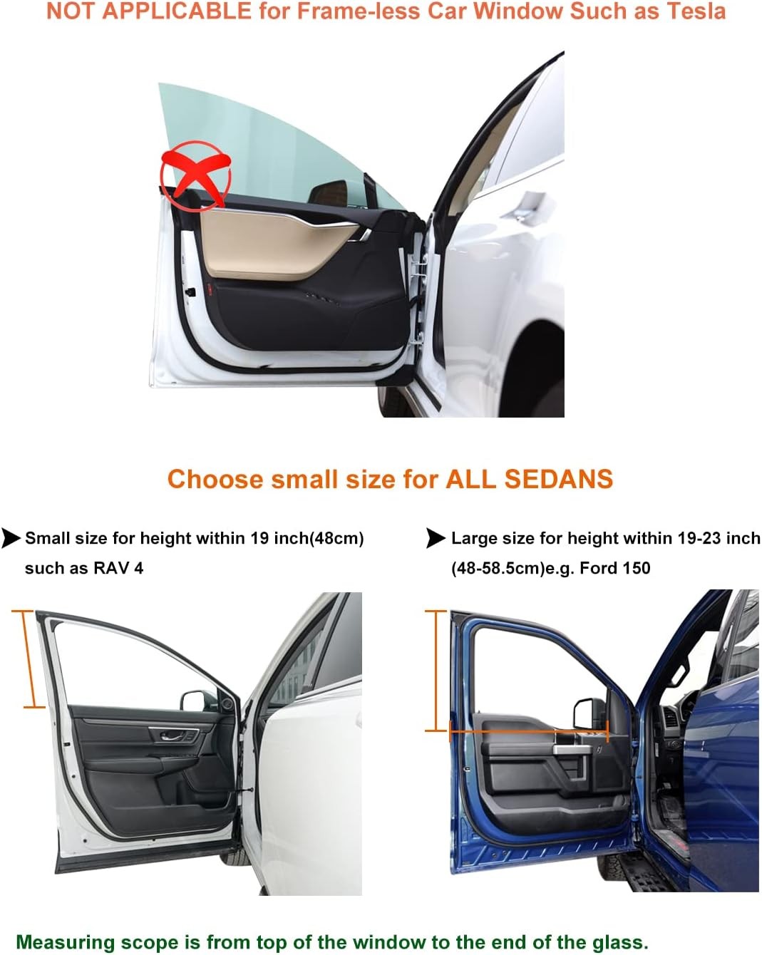 Large SUVs Compact Vans Front Window Screens Camping Front Window Sun Shade