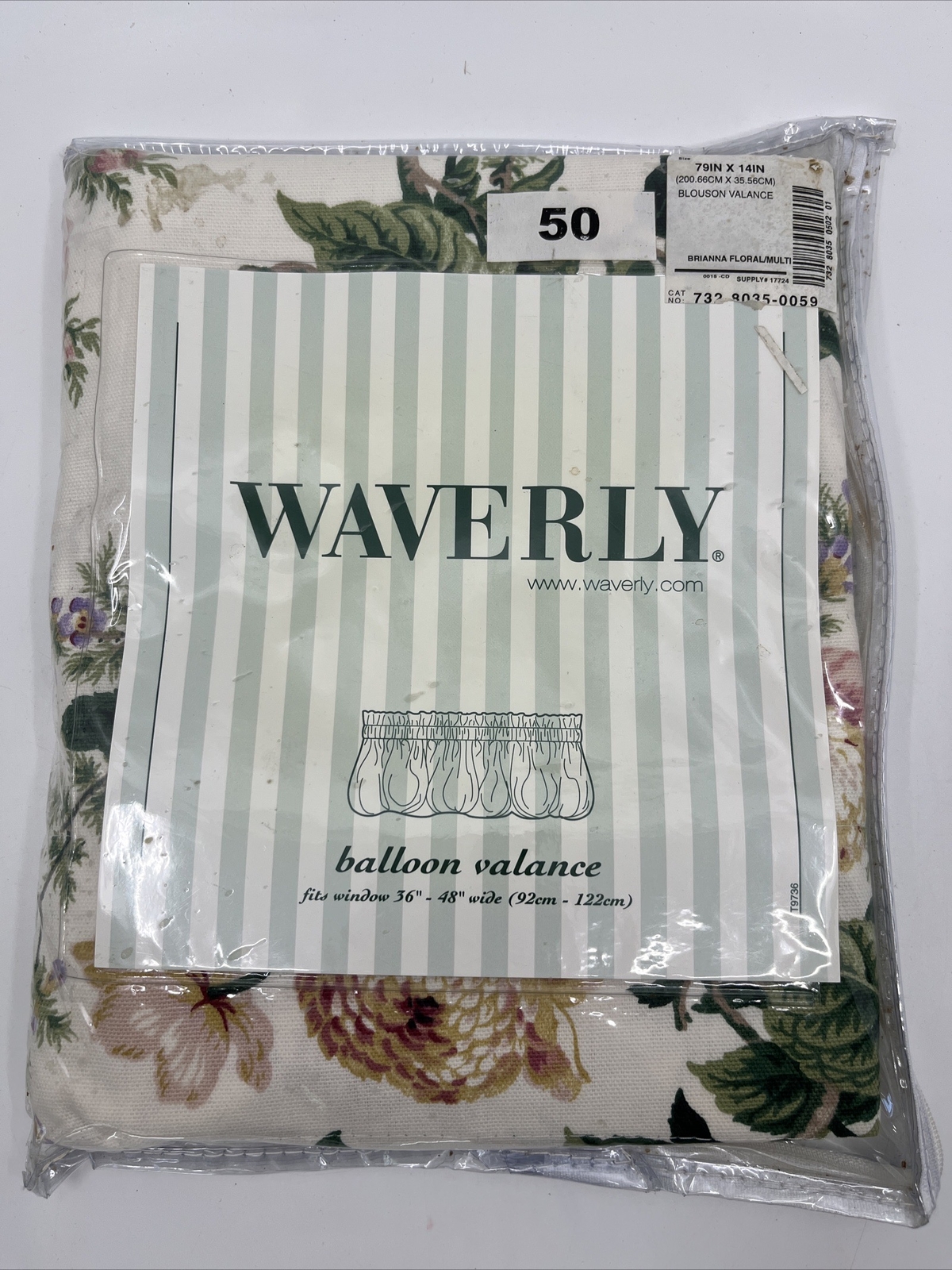 NIP Vintage Single Waverly Brianna Spring Floral Balloon Valance Cotton Flowers