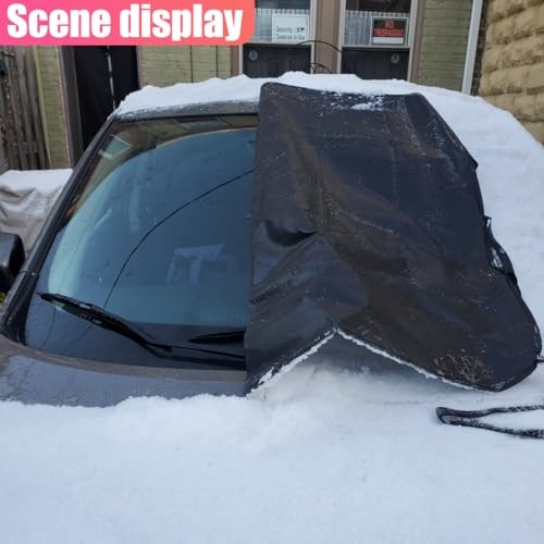 Car Windshield Snow Ice Cover, Oxford Waterproof Auto Sun Shade, 74” × Front
