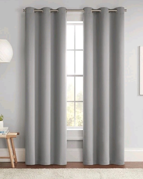 2 Eclipse Darrell Modern Blackout Thermal Grommet Window Curtains 37″×84″ Gray