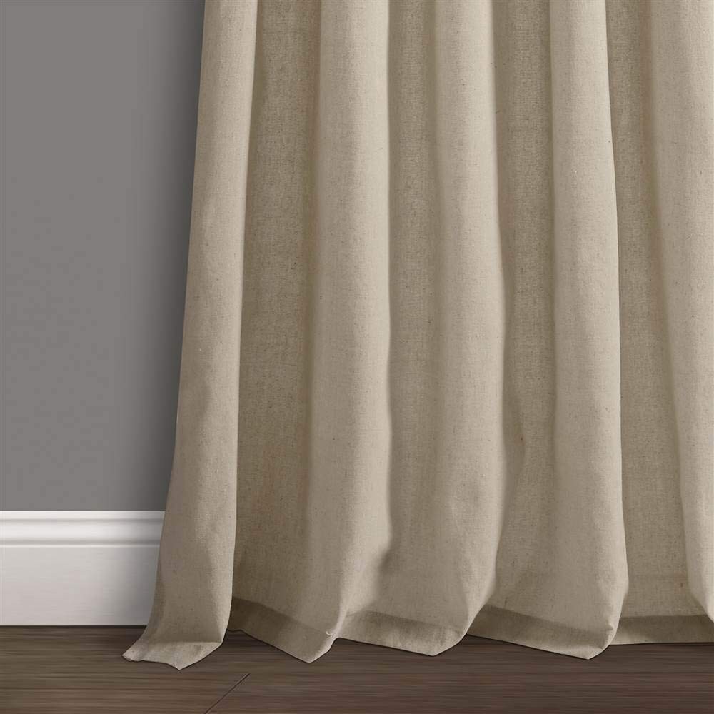 Lush Decor Burlap Knotted Tab-Top Window Curtain Panel Pair, 45″W x 84″L, Dar…