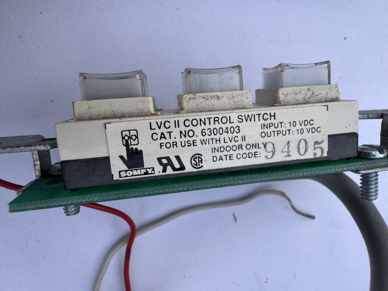 2 Somfy LVC II (2) Control Switch Cat: 6300404 and 6300403 (See pics Color) Used