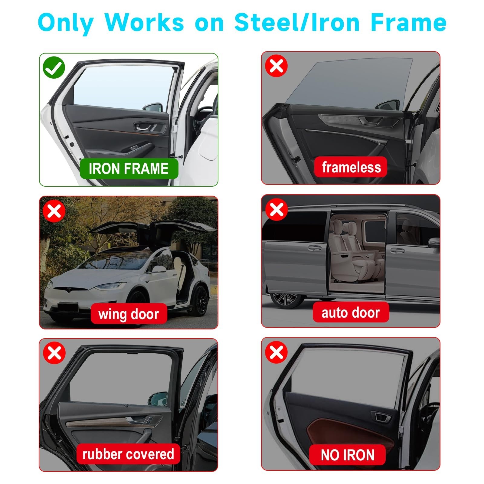 Magnetic Car Window Shades – 2 PCS Double Layer Sun Shade for Side Windows, Baby