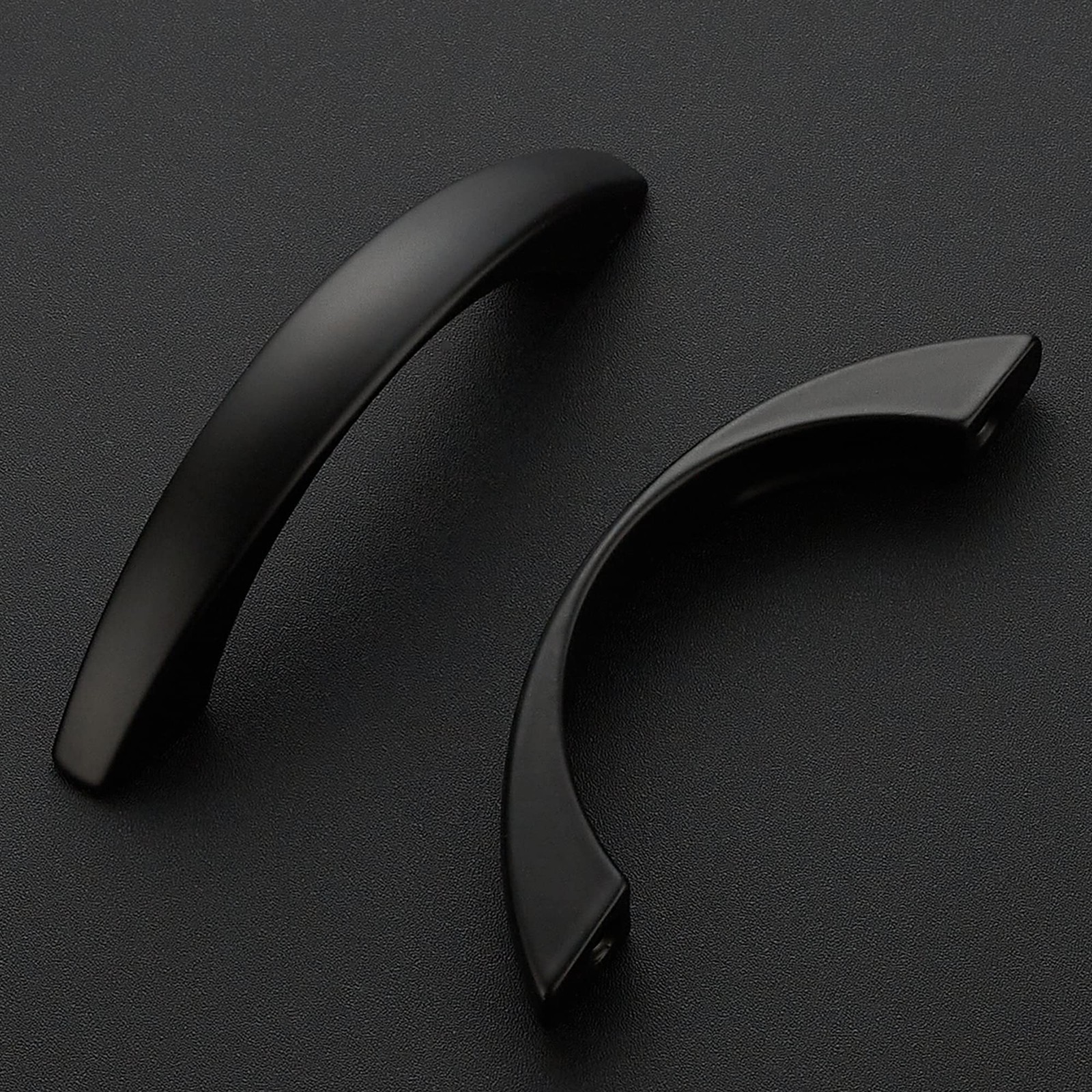 Ravinte 10 Pack Cabinet Pulls 3 Inch Matte Black Curved Drawer Pulls for Kitc…