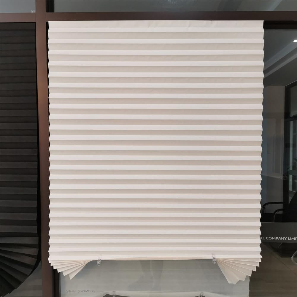 2 Pack Temporary Blinds for Window, Self Adhesive Pleated Blinds Cordless No Dri