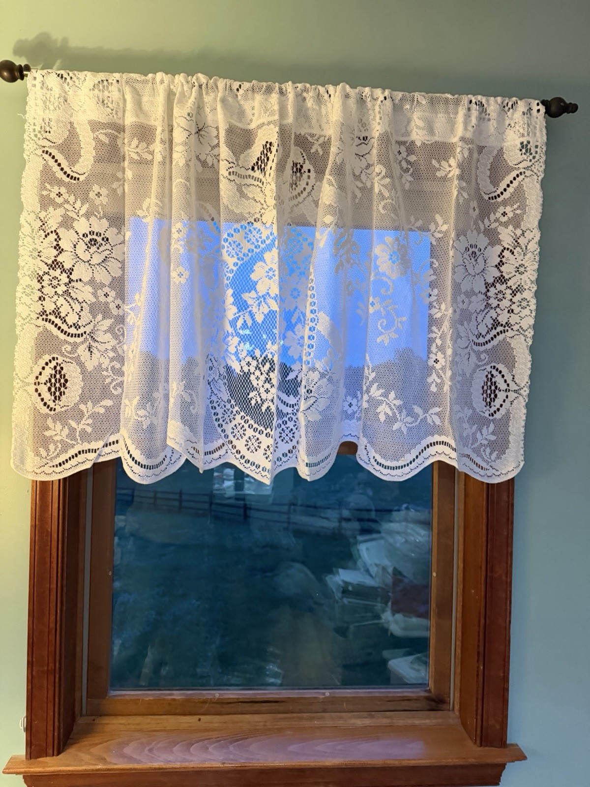Two White Lace Window Valances 60 x 30 Oxford House Ainsley Tier New In Package