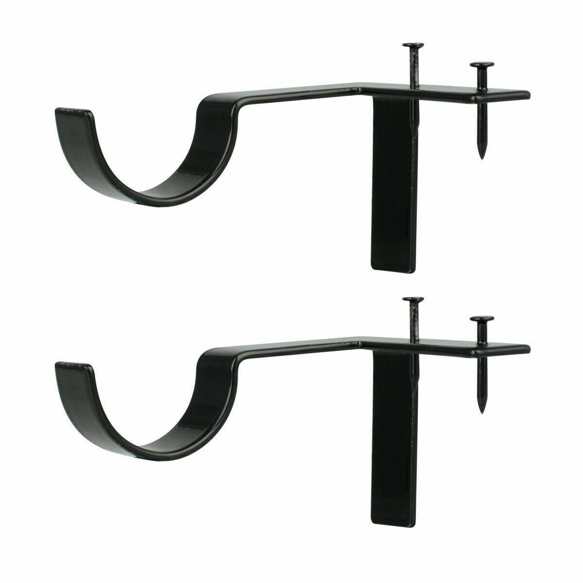 2/4/6/8pcs Frame Bracket Hang Curtain Rod Holders Single Hook Right Into Window