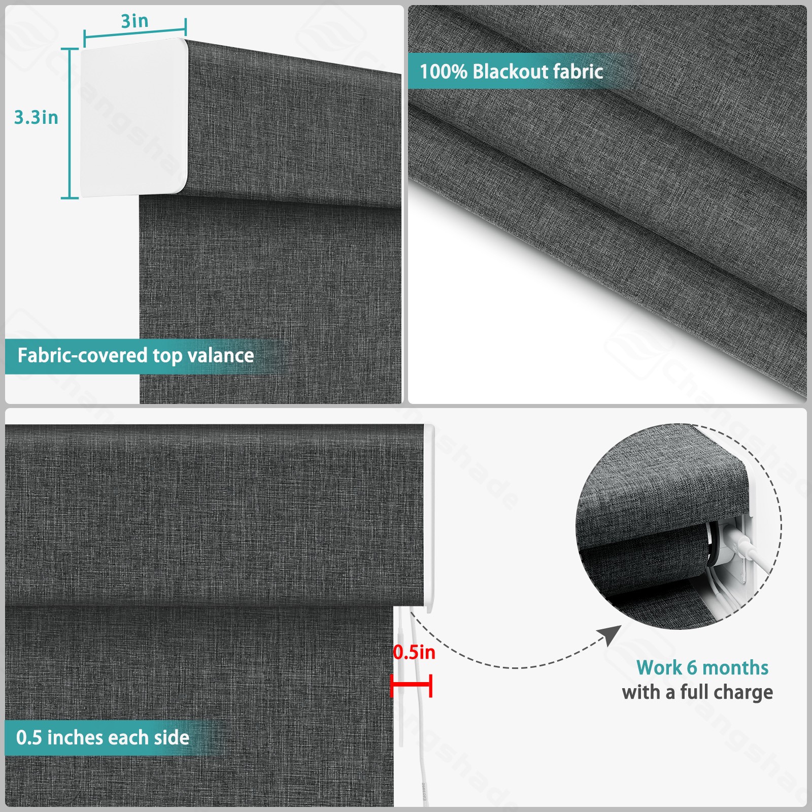 Changshade Smart Blinds for Windowwith Remote Control Automatic Roller Shad