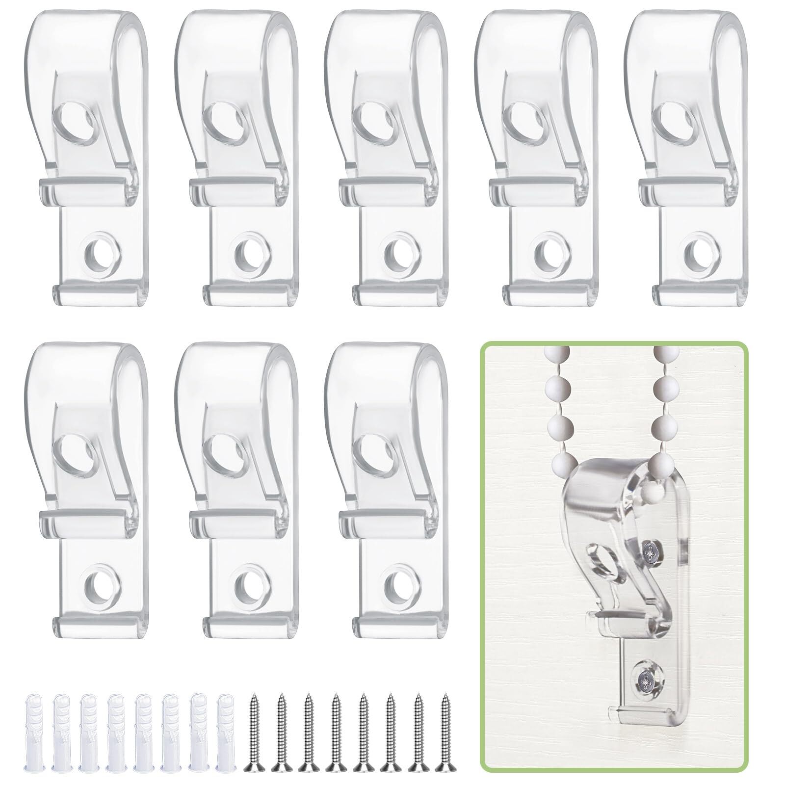 8 Pcs Roller Shade Chain Retainer Cord Guide Curtain P Clip Blind Cord Holder
