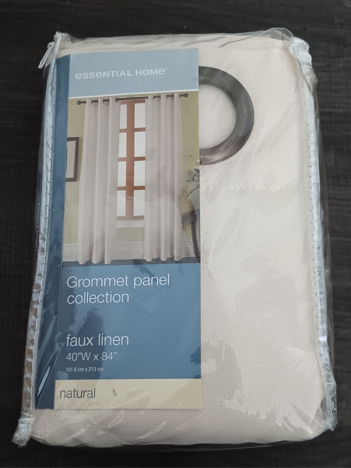 Essential Home Faux Linen Grommet Collection Panel 40″W x 84″L