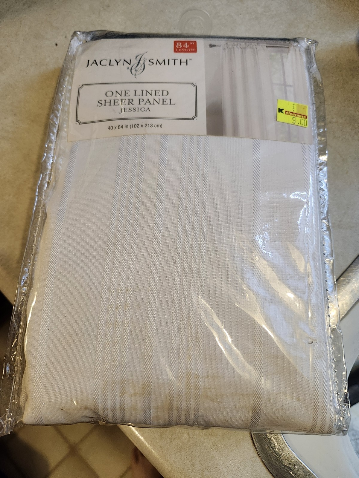 Jaclyn Smith One Lined Sheer Panel Jessica Collection 84″ Kmart