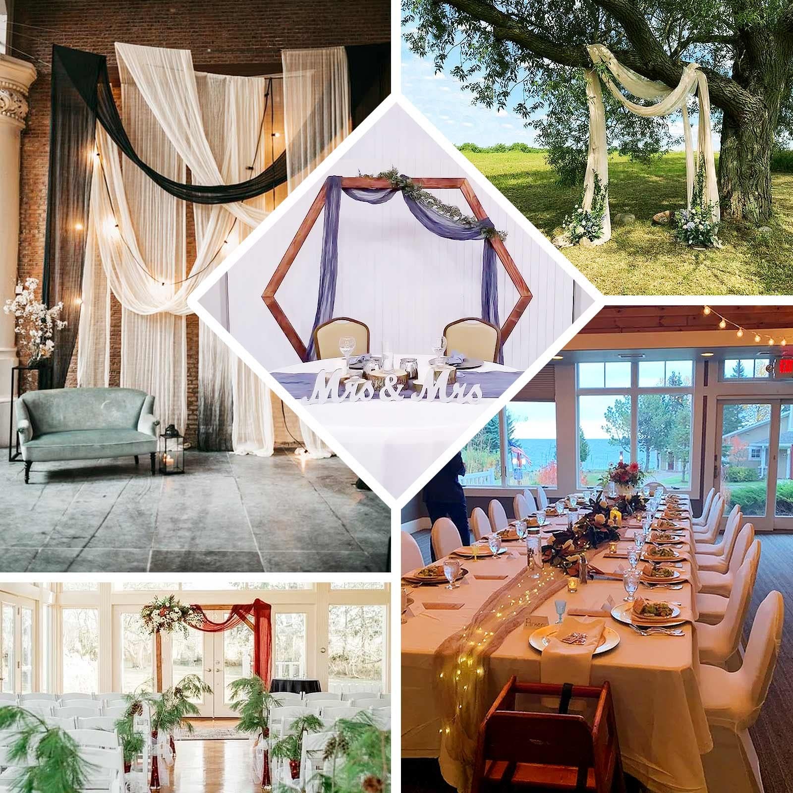 Efavormart 20ft Gauze Cheesecloth Terracotta Wedding Arch Drape,