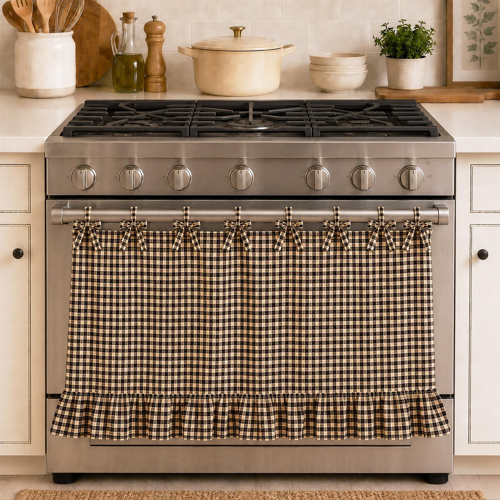 Handmade Oven Skirt Curtain for Door Kitchen Dishwasher Hidden Curtain with V…