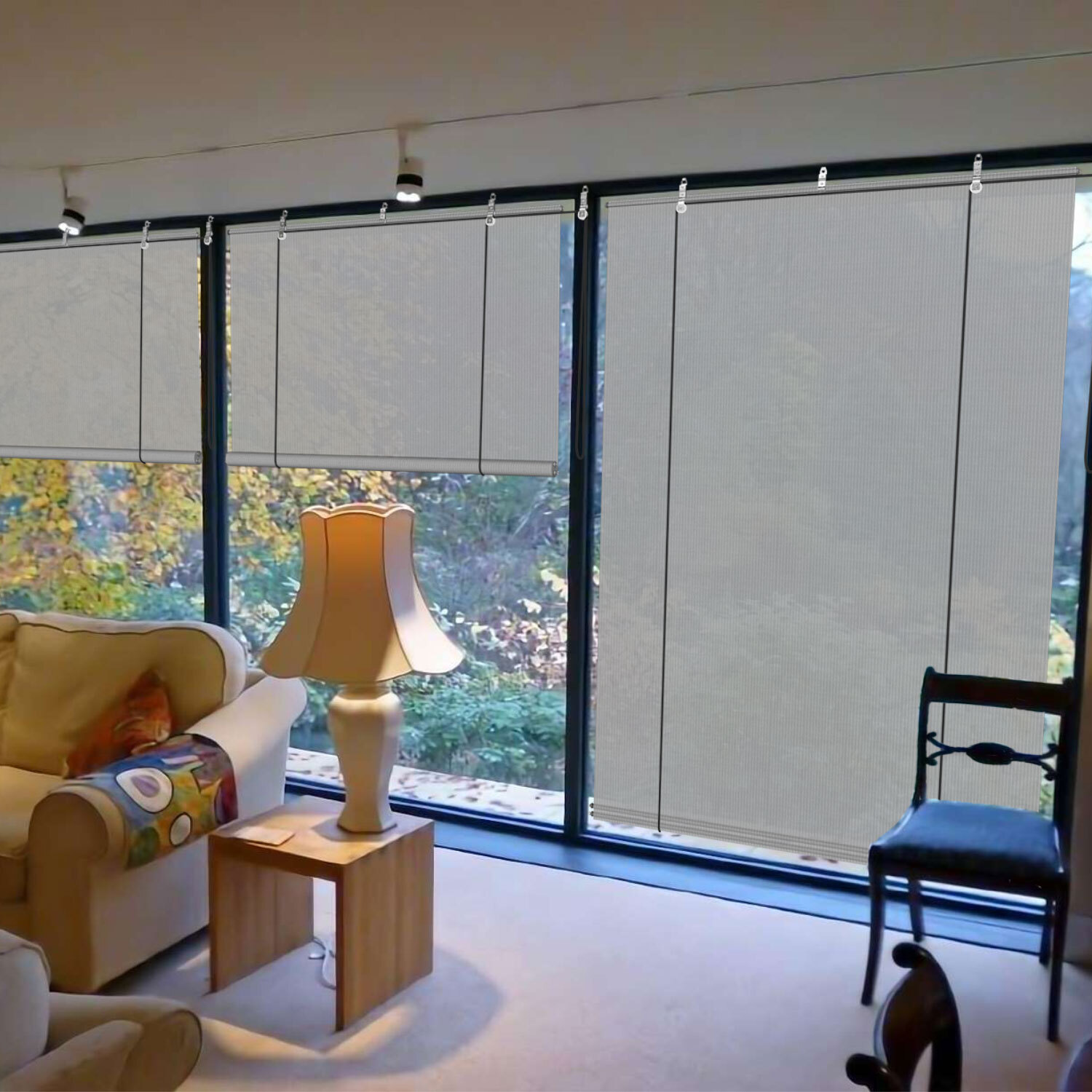 Outdoor Roll Up Shade Gray Roller Shade UV Blind for Patio Porch Pergola Gabezo