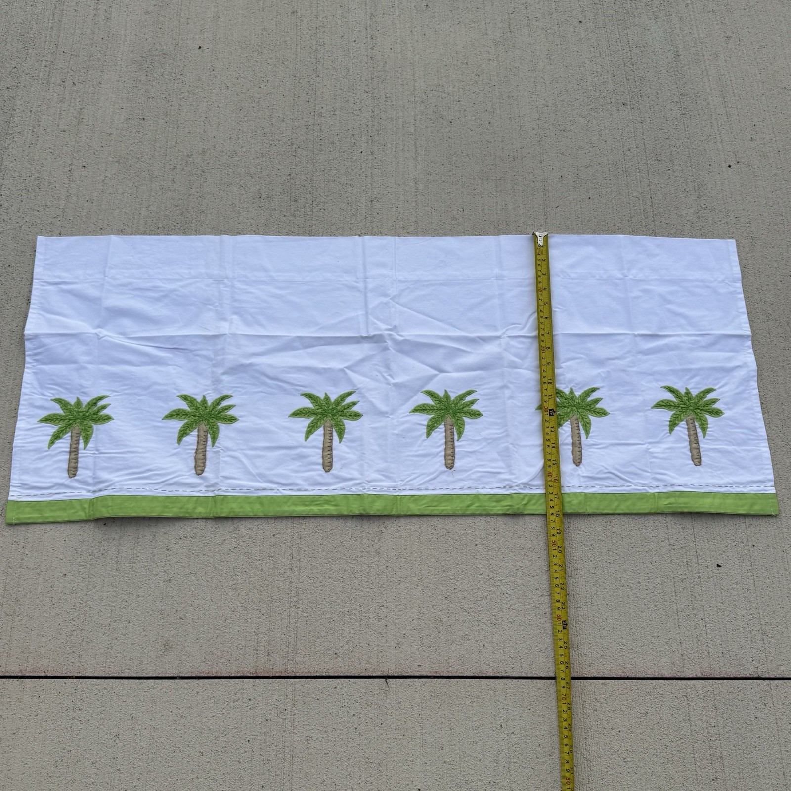 Pottery Barn Kids Valance 18″x44″ Embroidered Palm Trees Cotton in EUC
