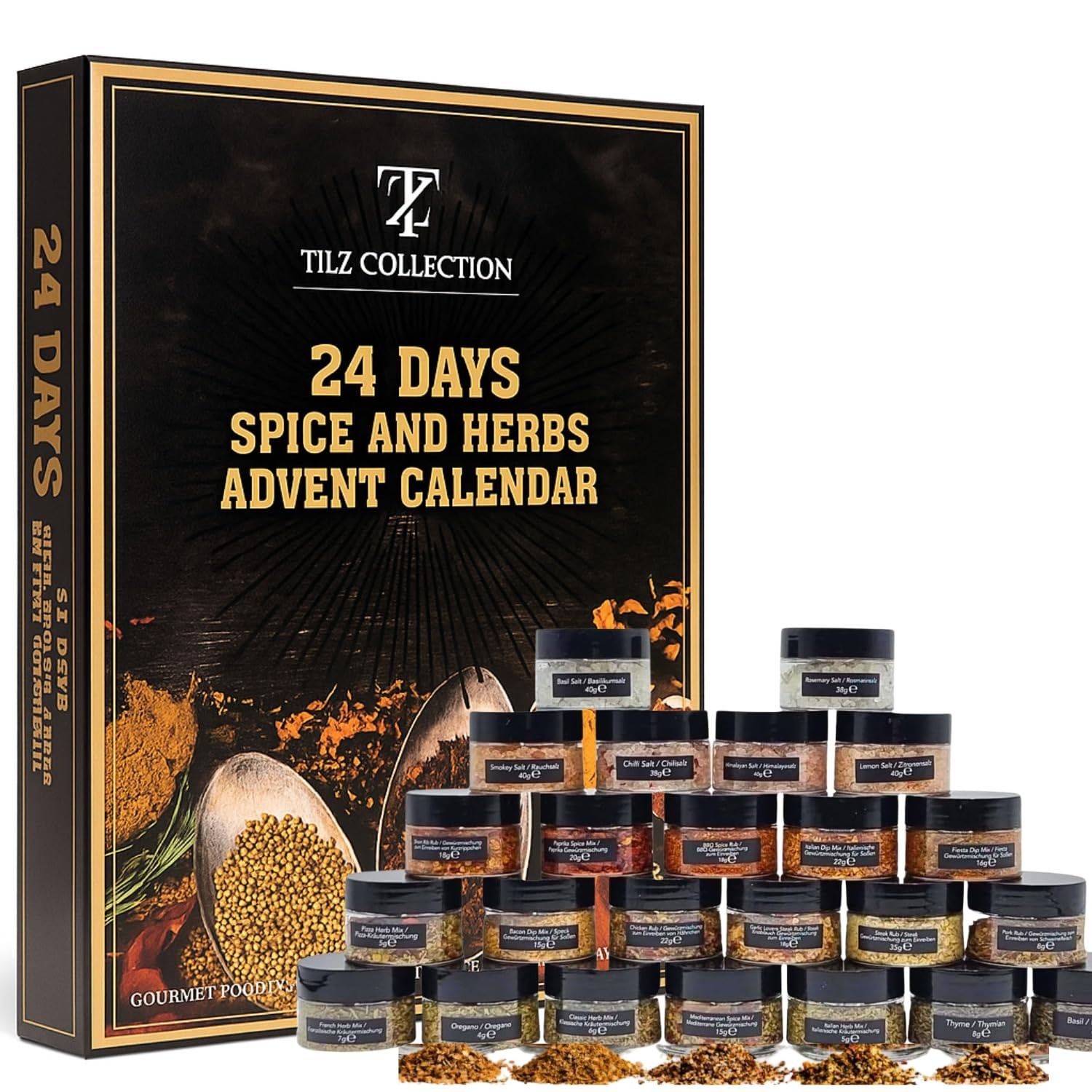 Herbs And Spices Advent Calendar 2025-24 Mini Spice Jars Food Advent Calendar…