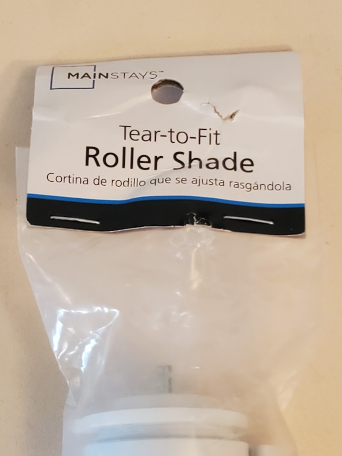 Mainstays Tear-to-Fit Roller Shade BLACKOUT 72×37.25 NEW WHITE. Easy Assembly
