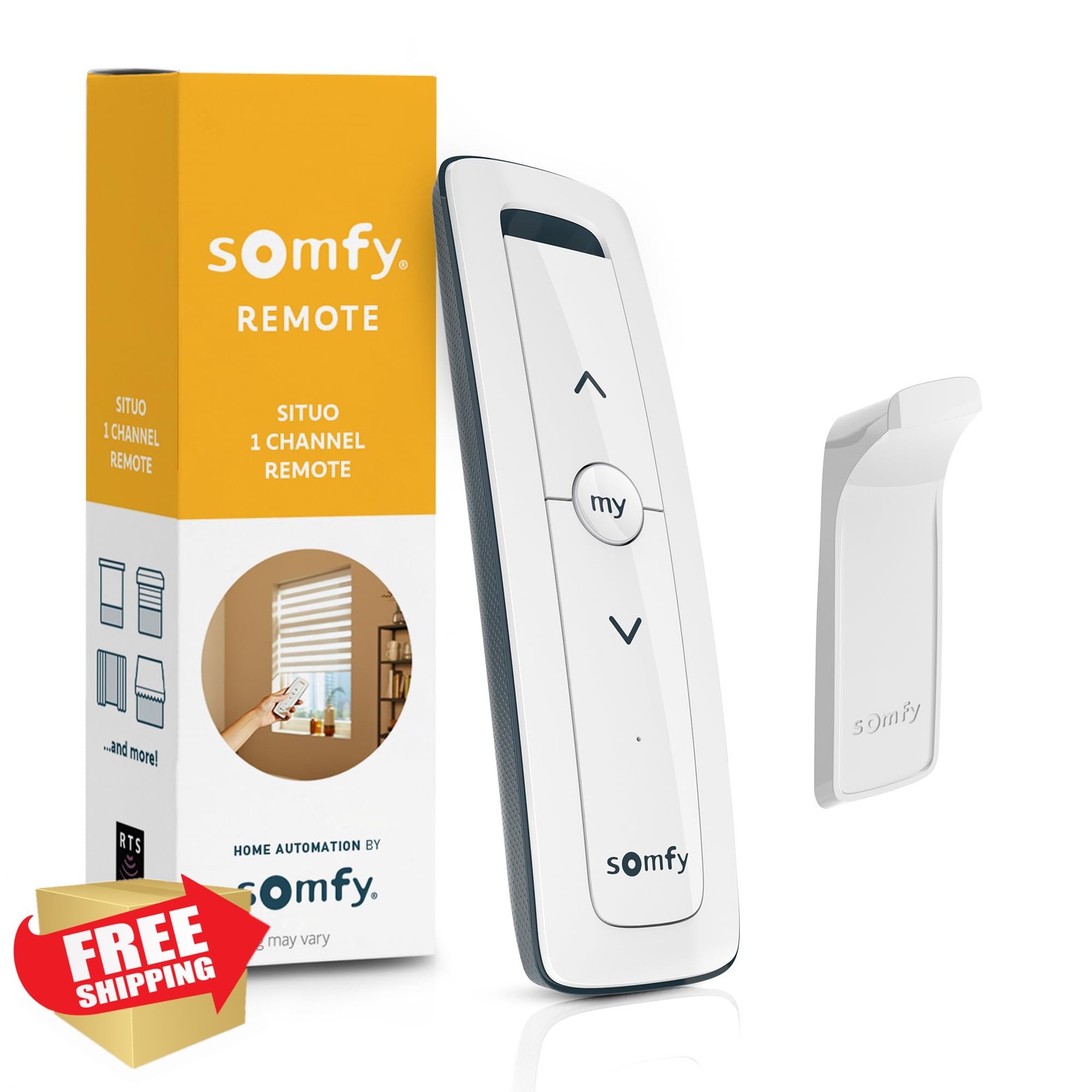 Somfy Situo 1 Pure RTS Remote Control 1 Channel Motorized Shade Wall Mount White