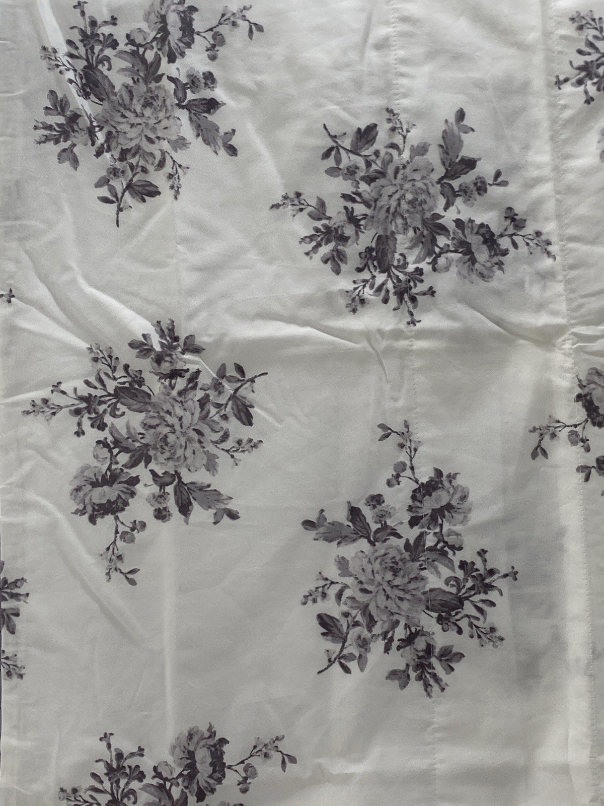 Piper & Wright Sabrina Grey Floral Straight Valance 88 X 15 1/4in Ruffle 705