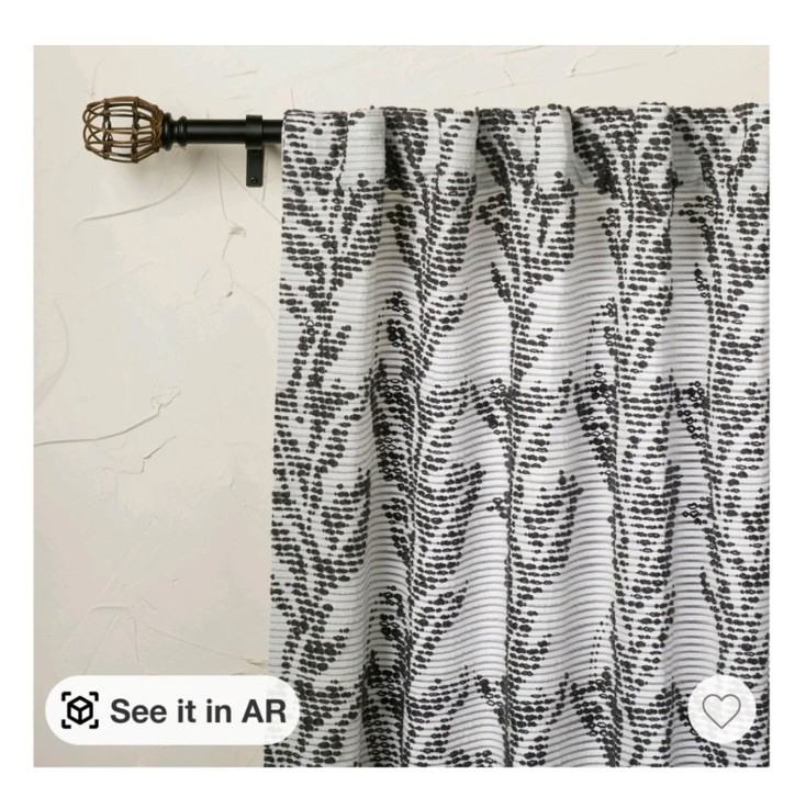 Opalhouse Limu Leaf Curtain Slate Gray Light Filtering Jungalow (1) Panel 95X50w