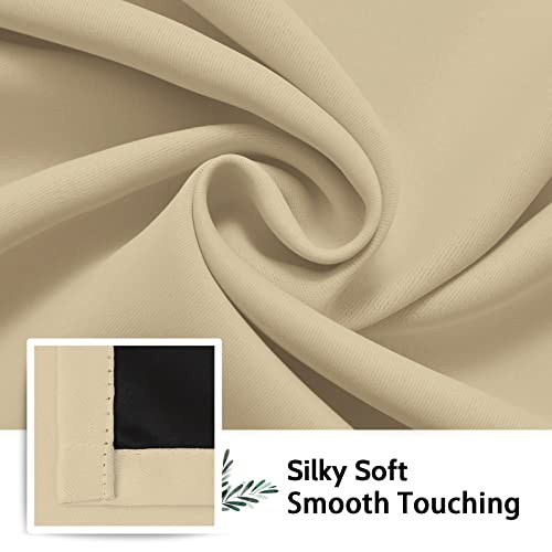 Beige 100% Blackout Curtains – 38″x63″ – Pack of 2 – Darkening Room