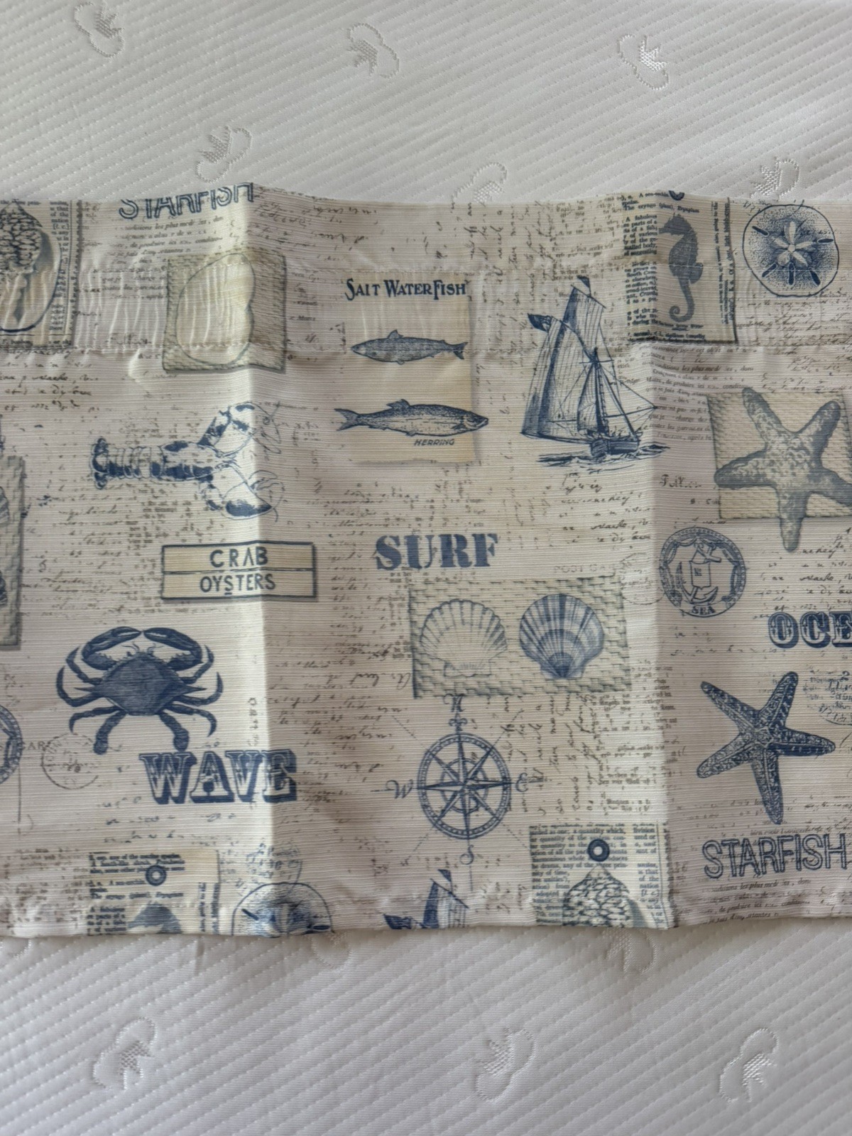 1PC WINDOW CURTAIN VALANCE 60” x 13” nautical starfish beach theme pocket rod