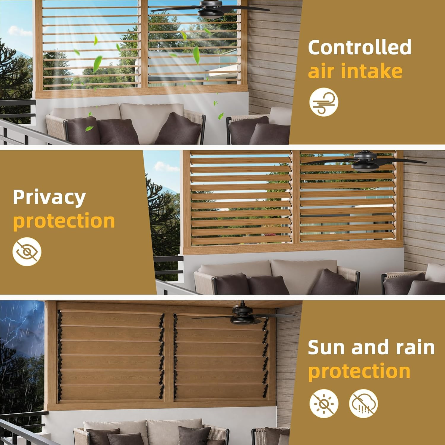 Metal Louver Bracket Kit,Deck Sunblind System Brackets,Flex Fence Louver System,