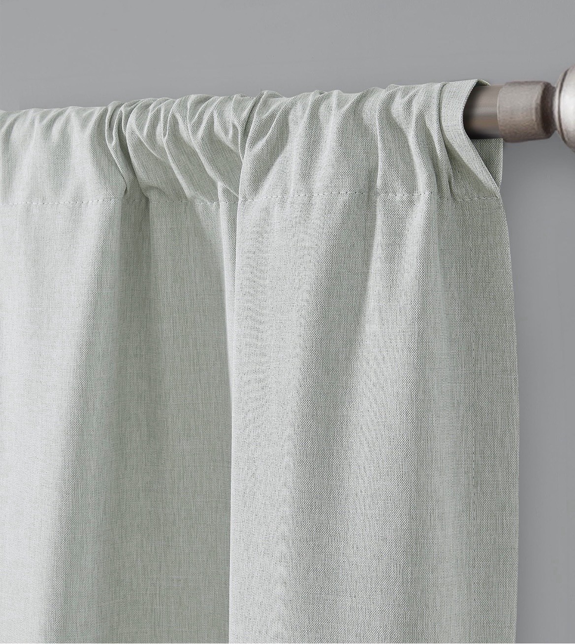 Mainstays Iris Linen Look 100% Blackout Curtain 1 Panel, Gray, 37″W x 84″L